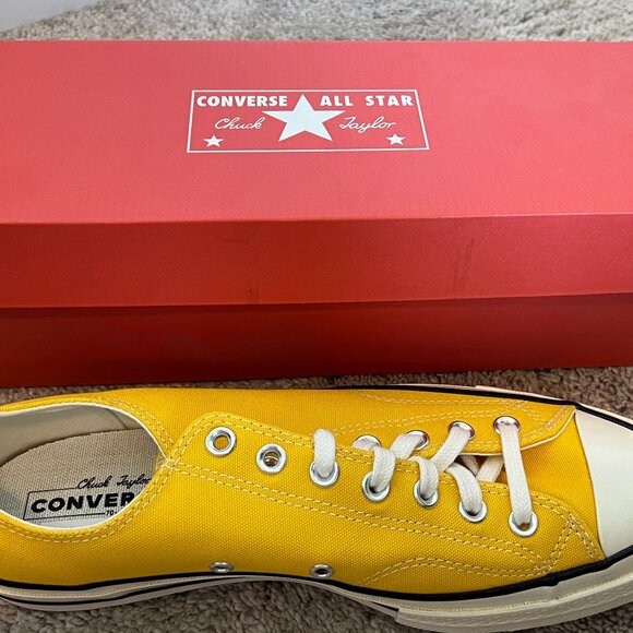Unisex Converse Chuck Taylor 70 Yellow & Cream Lowtop Sneakers Size M10/W12 BNIB - Picture 2 of 7